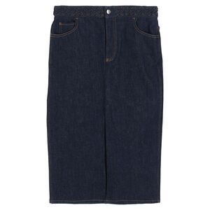 Chloé Braided-Waist Slit-Hem Denim Skirt in Blue Cotton